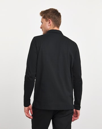 Long Sleeve Jersey Polo- Black