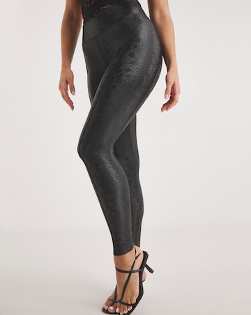 Ann Summers PU Snake Seamed Leggings Black