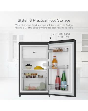 Swan SR11035BNE Retro Under Counter Fridge 90L - Black