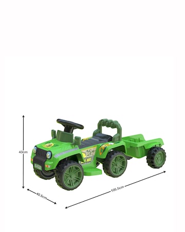 EVO Jurassic 4x4 Ride On with Trailer - Green