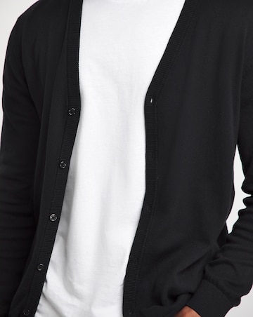 Black Knitted Cotton Cardigan