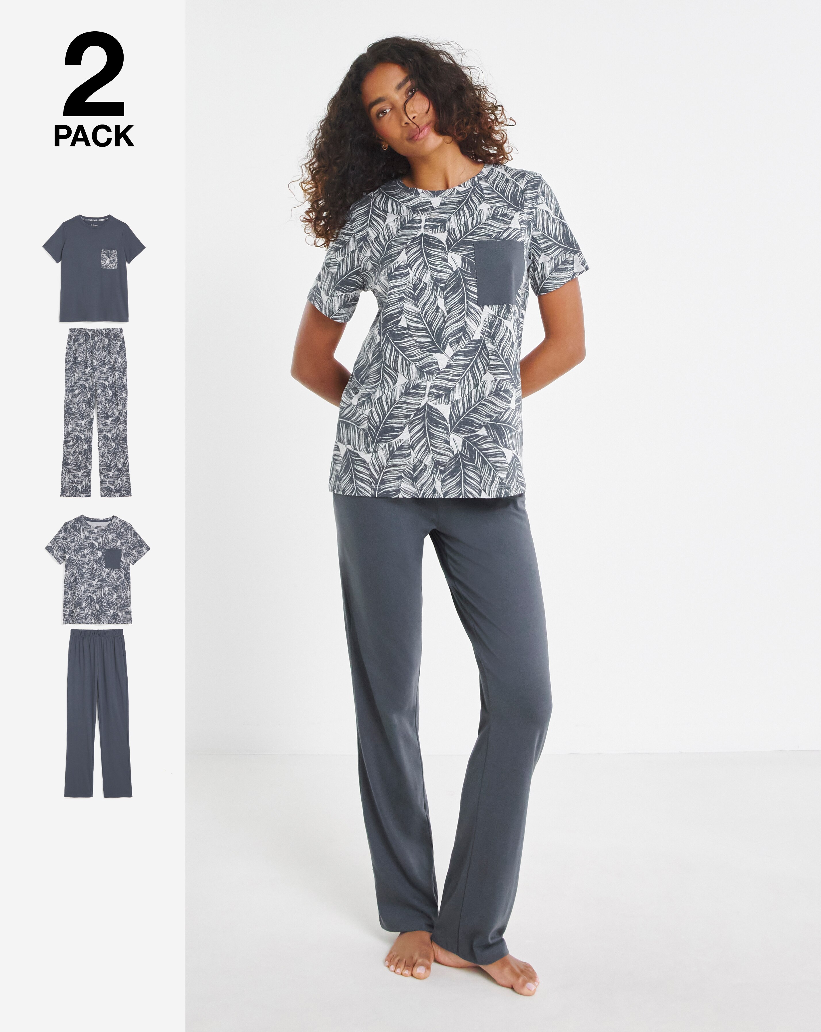 Value (2 Pack) Pyjama Sets Palm Print