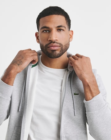Lacoste Classic Zip Through Hoodie - Grey Marl