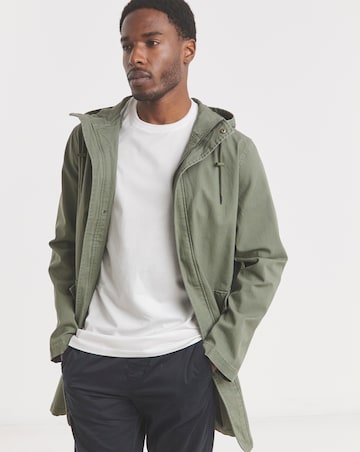 Green Washed Twill Parka