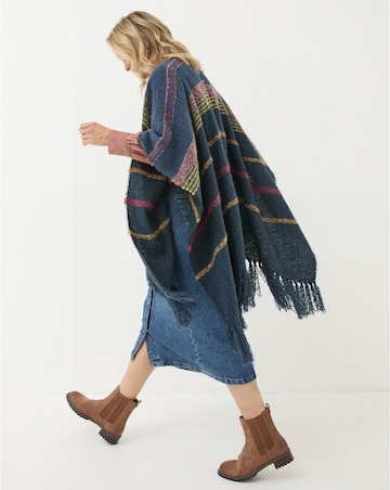 FatFace Stripe Boucle Cape