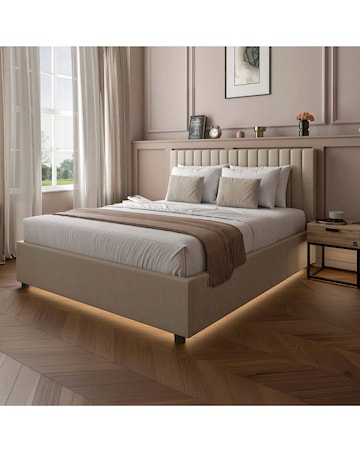 XR Living Maisie Fabric LED Ottoman Bed