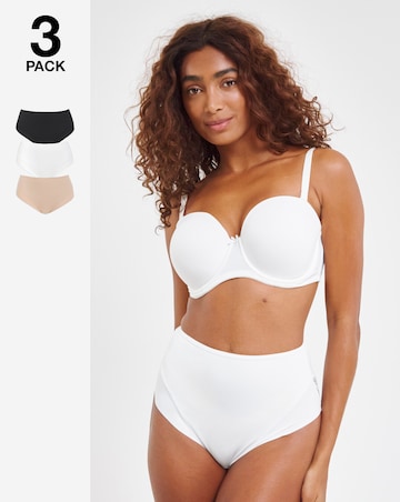 MAGISCULPT Light Control (3 Pack) Lace Tummy Shaper Knickers Black/White/Almond