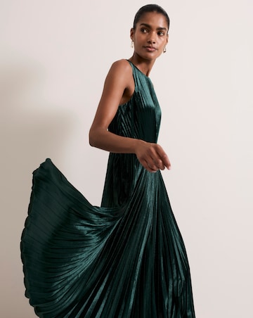 Phase Eight Simara Velvet Pleat Midi Dress