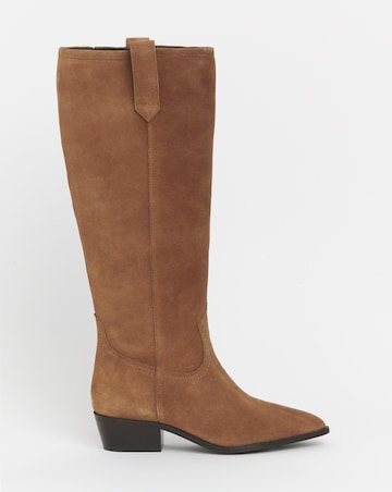 Bonnie Knee High Suede Western Boots - Wide Fit (E) & Curvy Calf