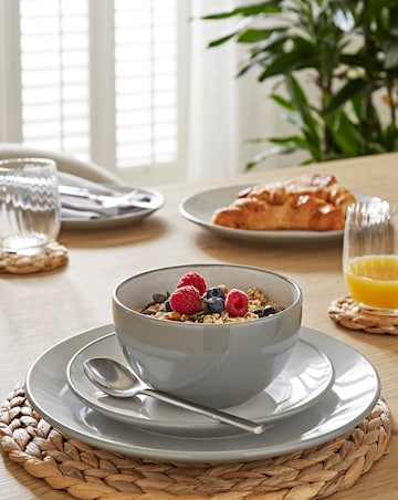 Grey Dipped 12 Piece Dinner Set