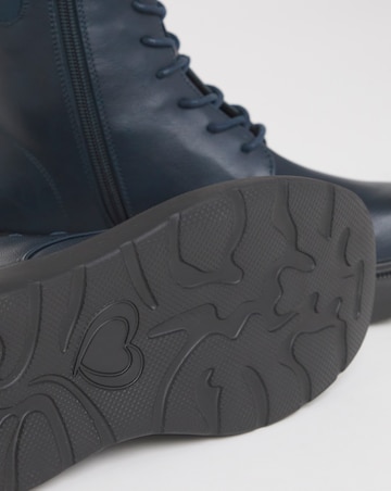 Heavenly Feet Fern Lace Up Chunky Boot Wide Fit