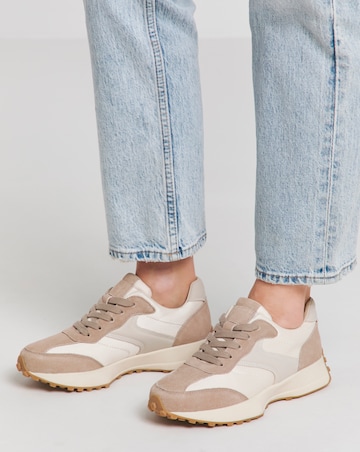 Akira Suede Retro Runner Trainer Wide E Fit