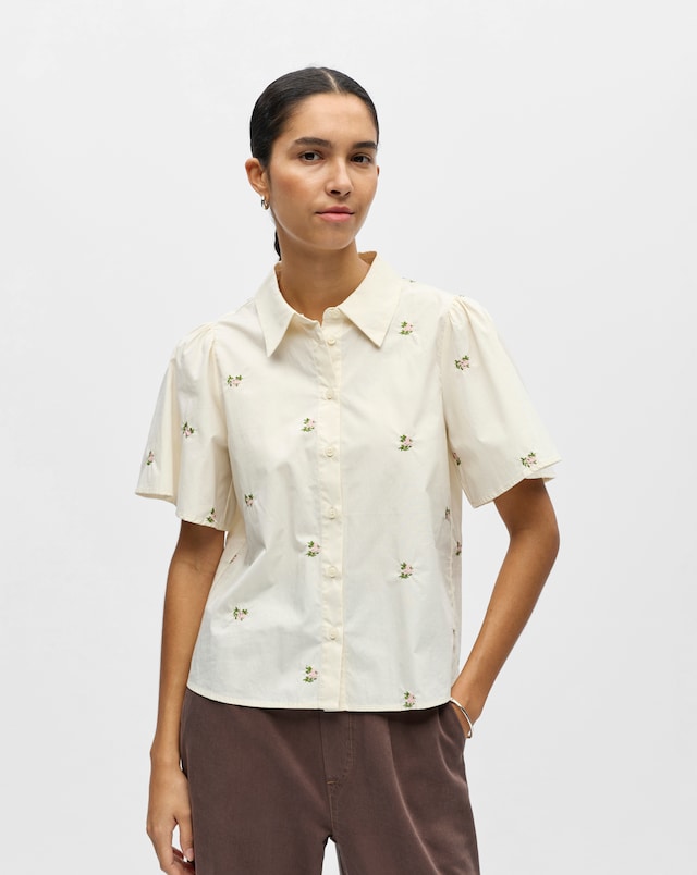 OBJECT Embroidered Short Sleeve Shirt