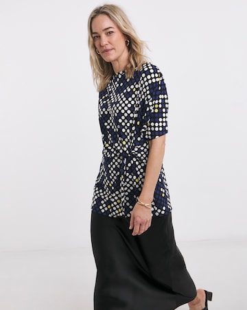 Spot Twist Drape Top