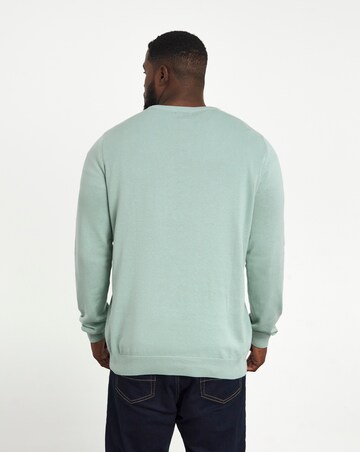 Sage Knitted Crew Neck Jumper