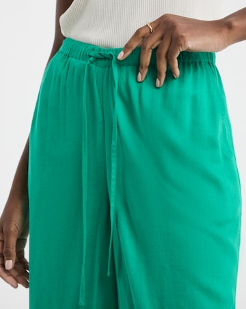 Linen Mix Cropped Wide Leg Culottes