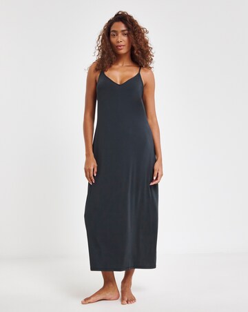 Pretty Secrets 2 Pack Maxi Slips Length 52in - Black/Almond