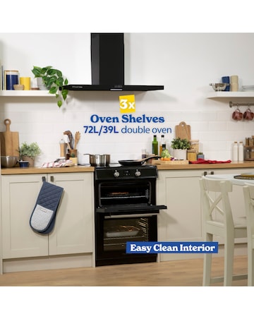 RUSSELL HOBBS 60CM Double Electric Cooker With Induction Hob - Black