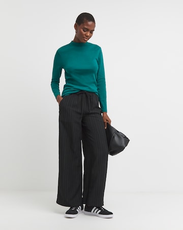 Pine Green Turtle Neck Long Sleeve Top