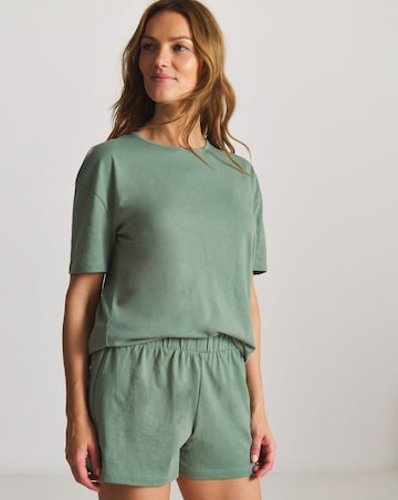 Pretty Secrets Back to Basics Pyjama Short Set Khaki