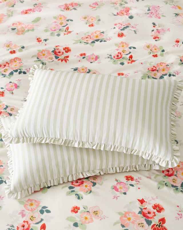 Cath Kidston Canopy Stripe 100% Cotton Pillowcase Pair