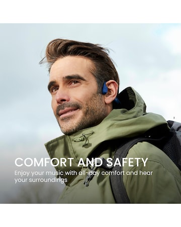 Shokz OpenRun Bone Conduction Open-Ear Headphones - Blue