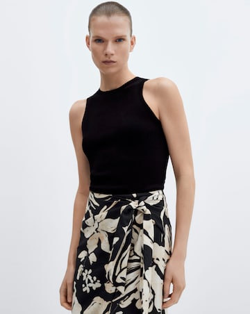 Mango Pareo Floral Wrap Midi Skirt