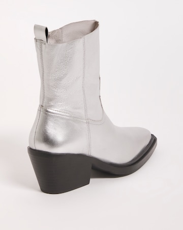 Rayla Leather Stretch Western Ankle Boots - Extra Wide Fit (EEE)