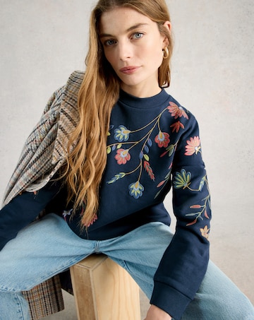 White Stuff Floral Embroidered Sweat