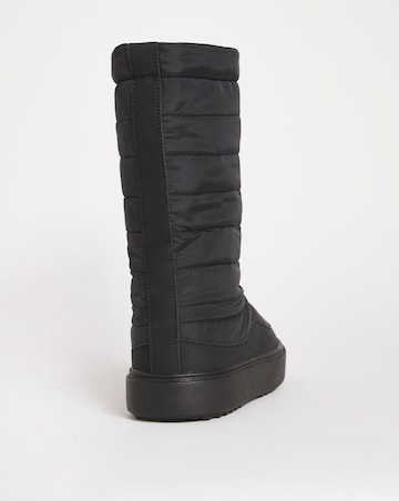Medina Quilted Nylon Snow Boots - Wide Fit (E)