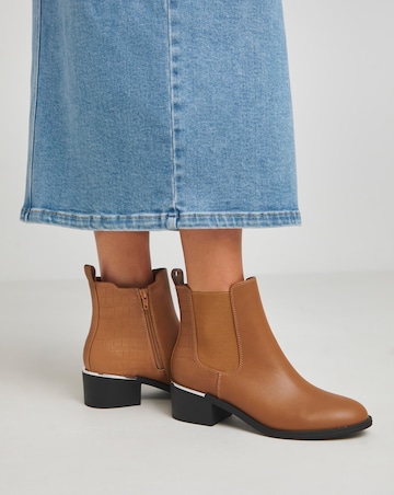 Heavenly Soles Danica Heeled Chelsea Boots Extra Wide EEE Fit