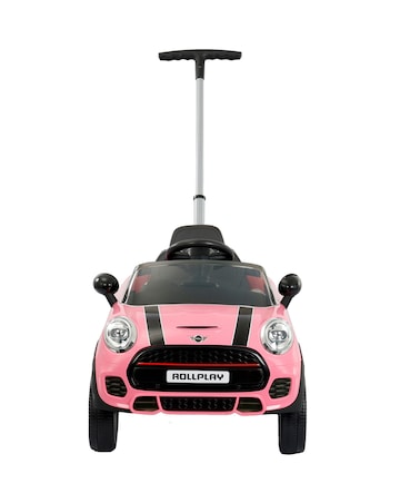 Mini Cooper Play Push Car with Parental Handle - Pink