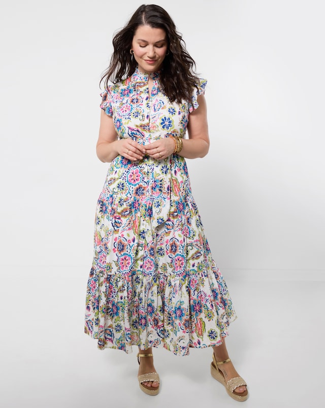 Joe Browns Beautiful Printed Broderie Maxi Dress