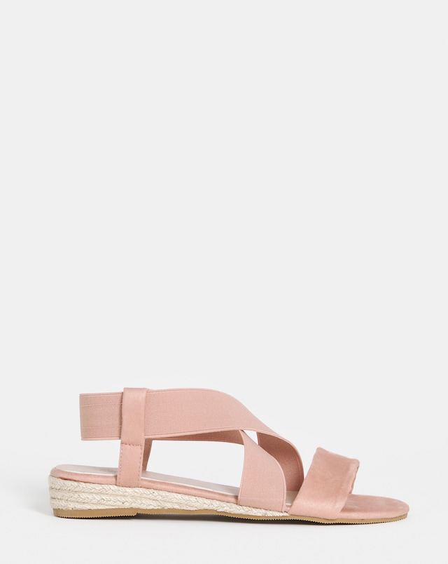 Dia Elasticated Low Wedge Espadrilles - Wide Fit (E)