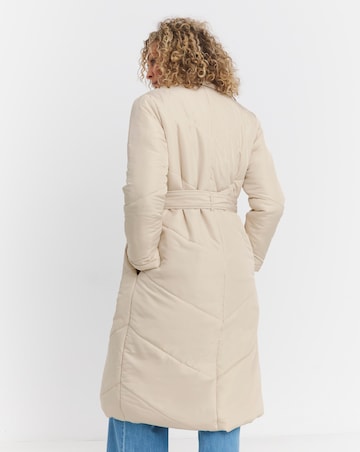 Ecru Padded Robe Coat