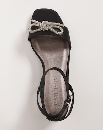 Glitzy Bow Block Heel Sandal EEE Fit