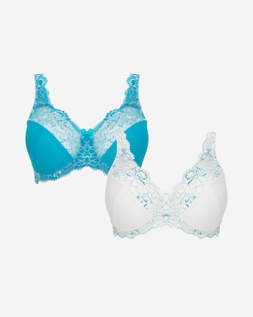 Pretty Secrets 2 Pack Ella Lace Full Cup Non Wired Bras B-H