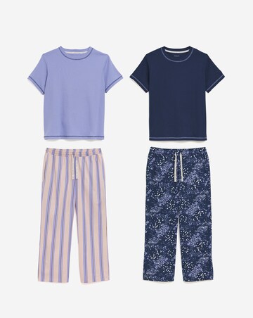 Simply Be (2 Pack) Ribbed T Shirt Pyjama Sets