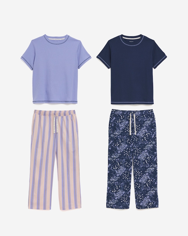 Simply Be (2 Pack) Ribbed T Shirt Pyjama Sets
