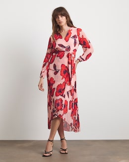 Joanna Hope Pleated Wrap Dress