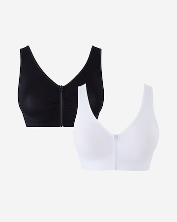 Naturally Close (2 Pack) Zip Front Fastening Comfort Tops (Fits Up To D)