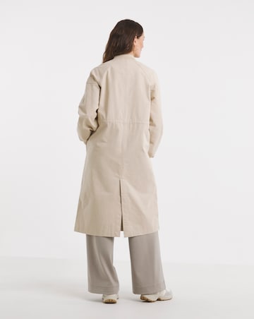 Pure Cotton Stone Longline Bomber Jacket