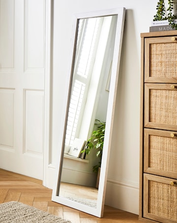 Long Wall Mirror - White