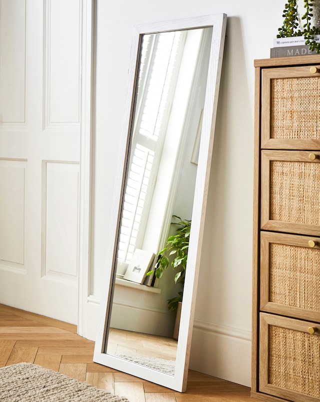 Long Wall Mirror - White