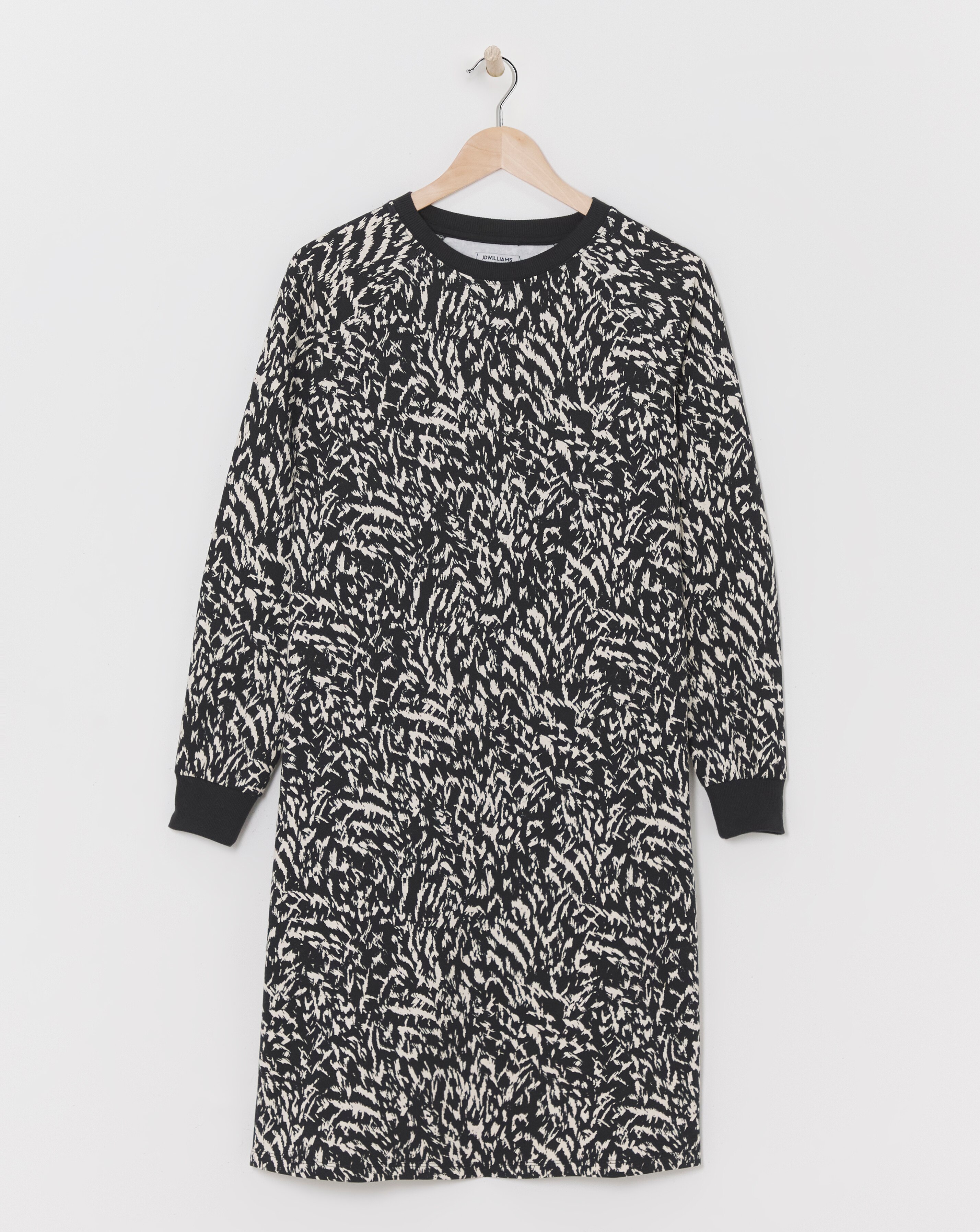 Printed Crew Neck Sweat Dress