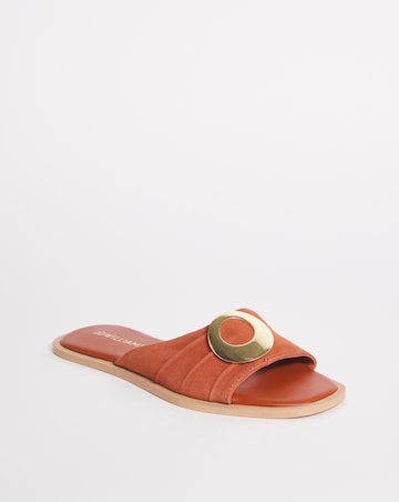 Suede Square Toe Sandal - Wide Fit (E)