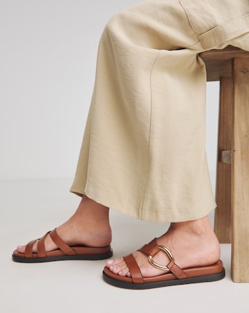 Delicate Metal Hardware Mule Sandals - Extra Wide Fit (EEE)