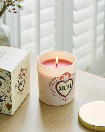 Mum Folk Heart French Tulip Candle