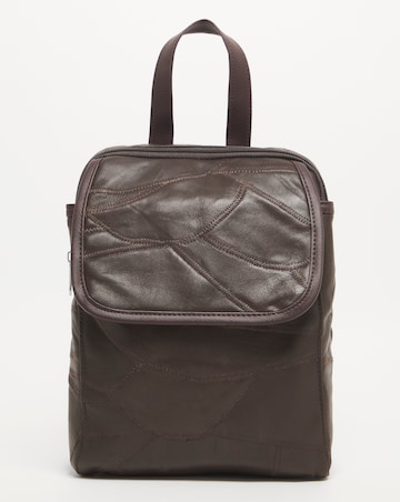 Leather Patchwork Mini Backpack