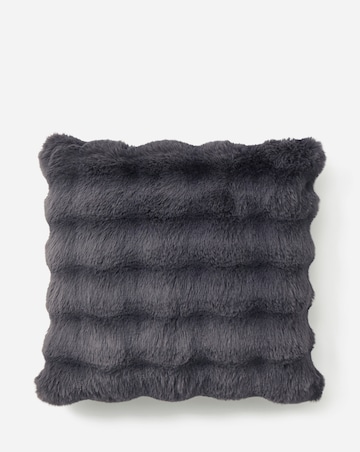 Bubble Faux Fur Cushion - Charcoal